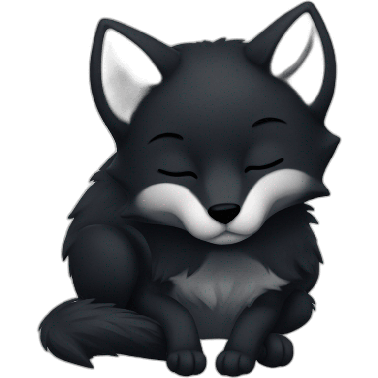 The black fox sleep emoji