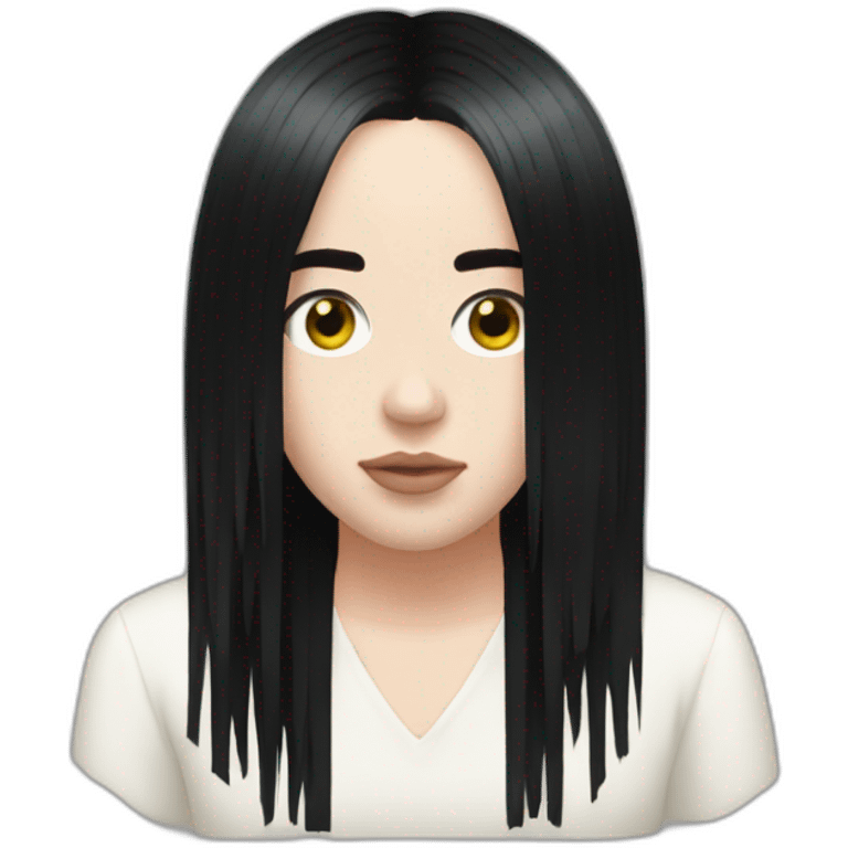 Billie eilish black hair fringe emoji