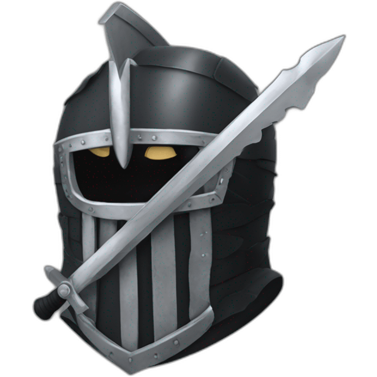 guts from berserk with black and white air in a black armor emoji