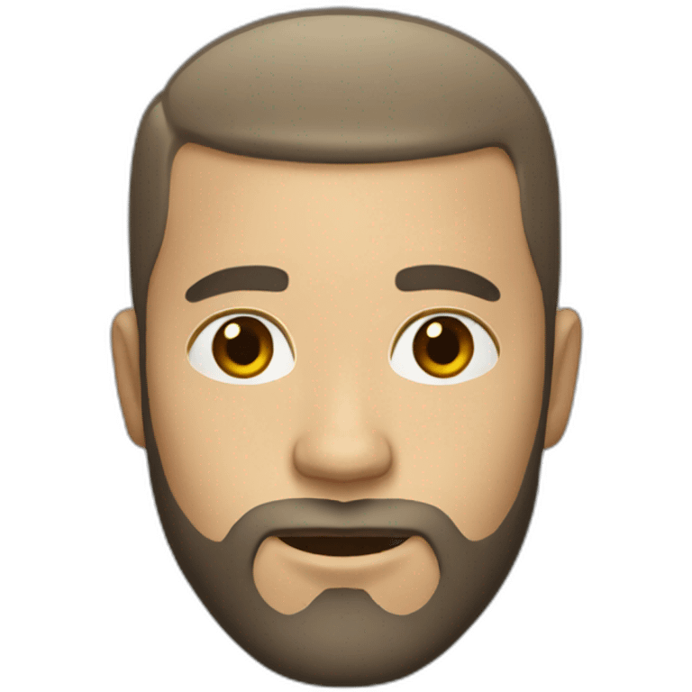 white man with dark buzz cut and beard emoji