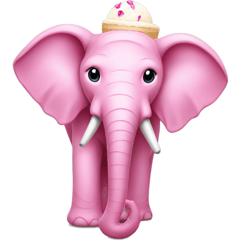 Pink elephant with an ice cream  emoji