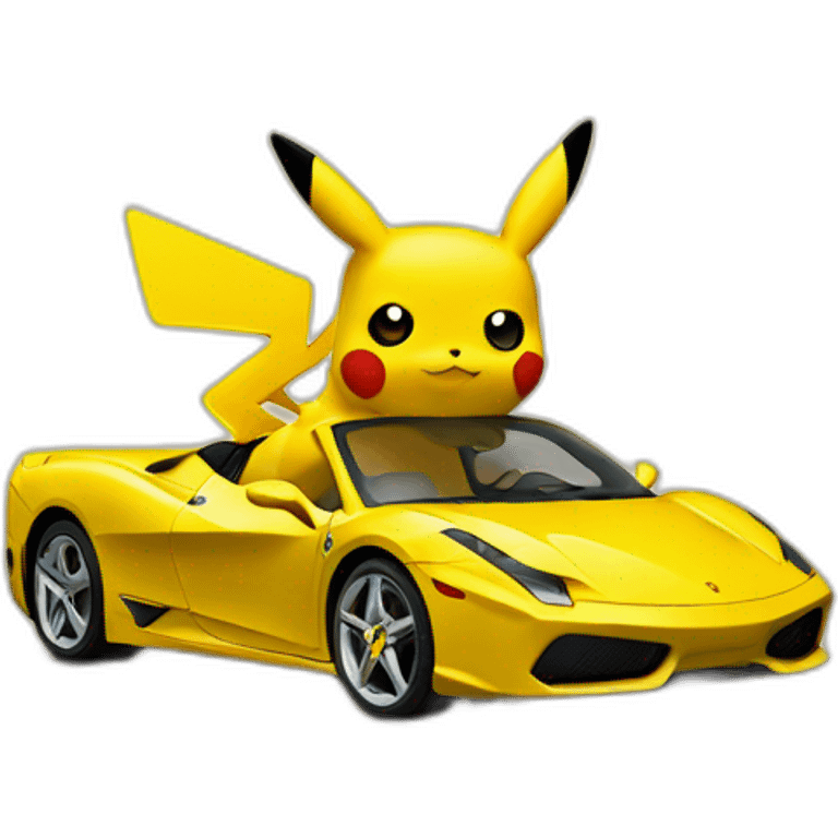 Pikachu in ferrari emoji