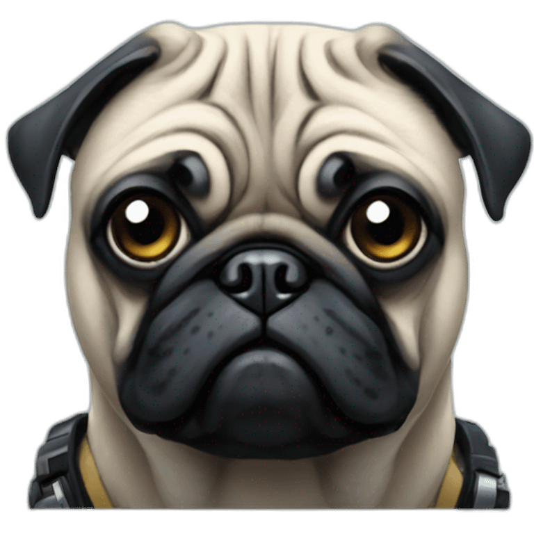 A pug in cyberpunk space emoji