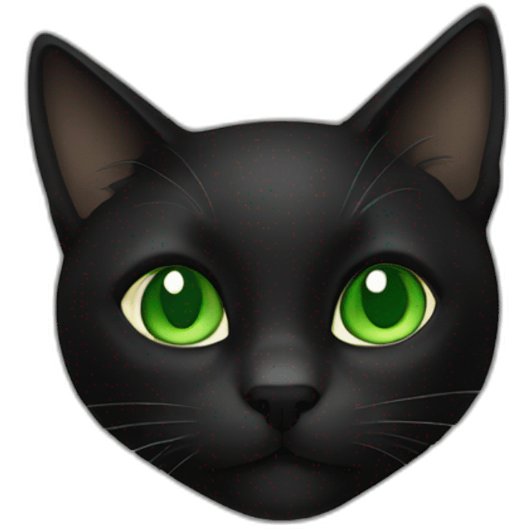 black cat, green eyes emoji