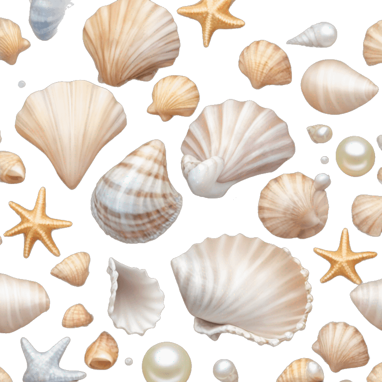 Pretty aesthetic seashells with pearls  emoji