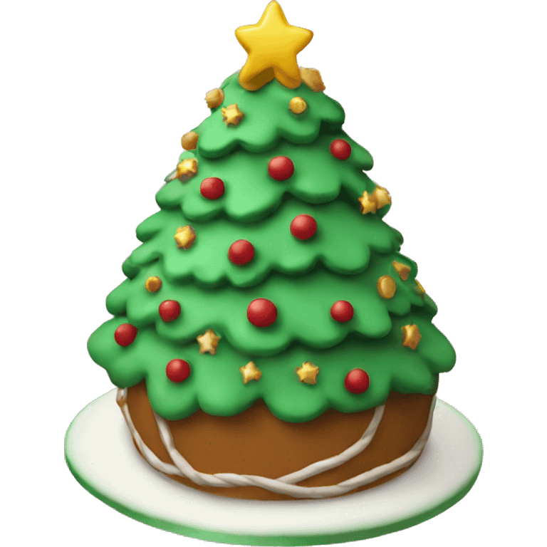 A Christmas tree cake emoji