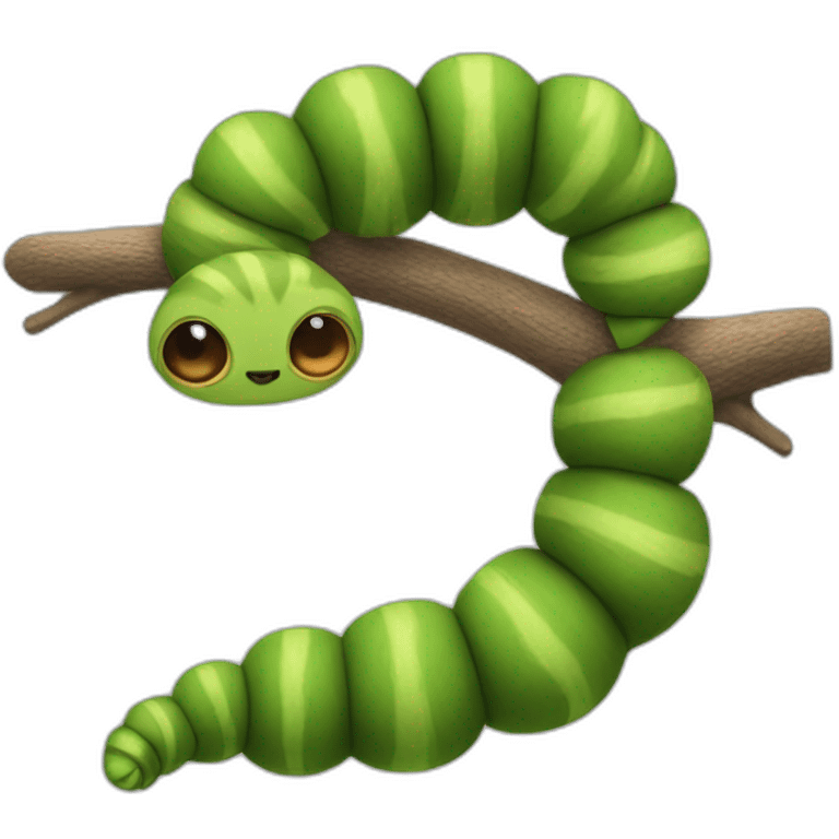 Caterpillar body with a sloth's head emoji