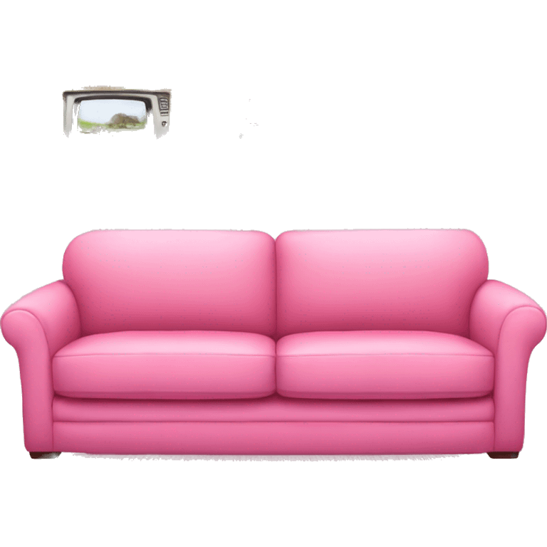 Pink pretty Living room, pink sofa, pink televison , pink dinner table emoji