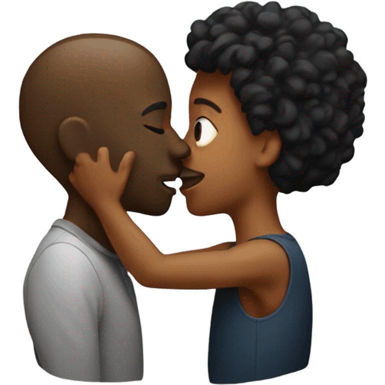 Black man getting a kiss emoji