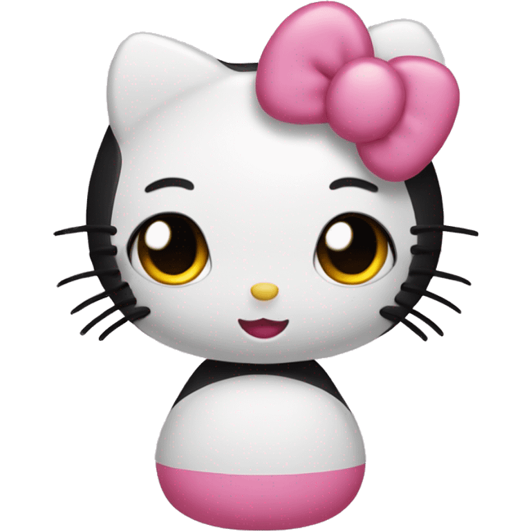 hello kitty with black middle part hair  emoji