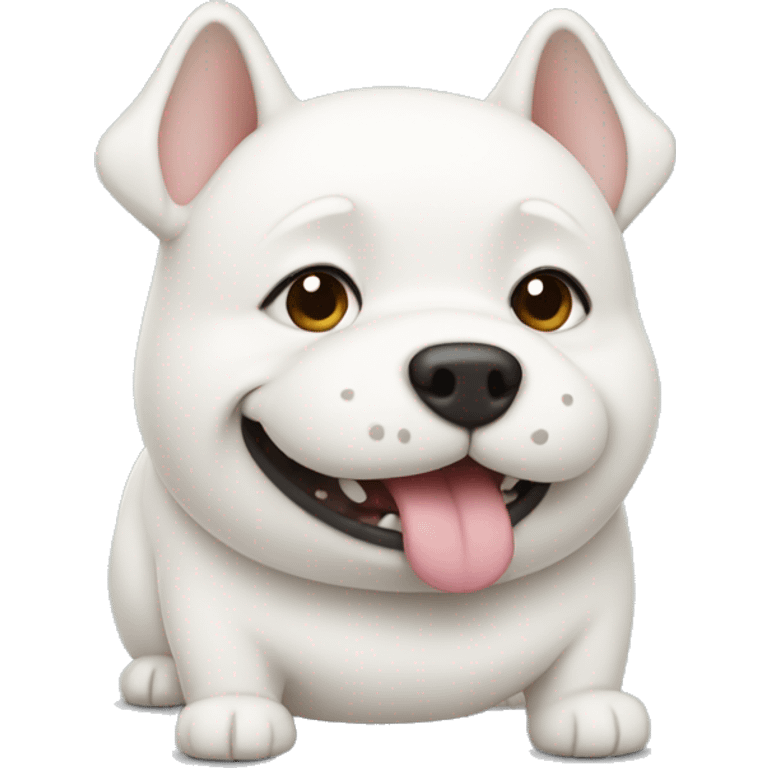 chubby white dog with a belly emoji