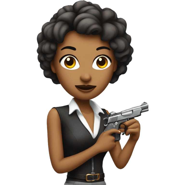 coquette woman with a pistol  emoji