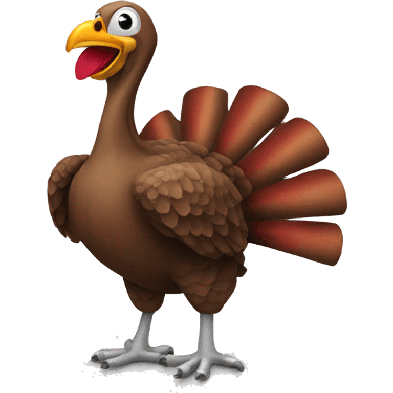 Turkey playing football emoji