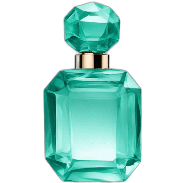 Iconic Luxury Esmerald Cut Crystal Fragrance Bottle Turquoise Tint emoji