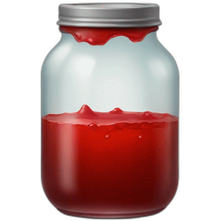 jar with red sirup leak walking emoji