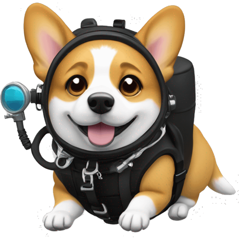 Corgi as scuba diver emoji