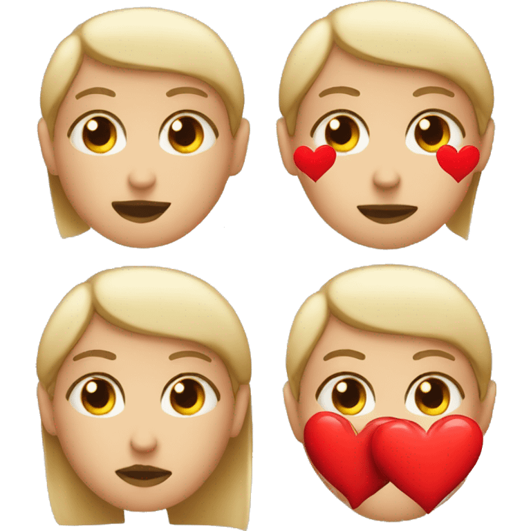 Heart eyes kissing face with a red heart emoji