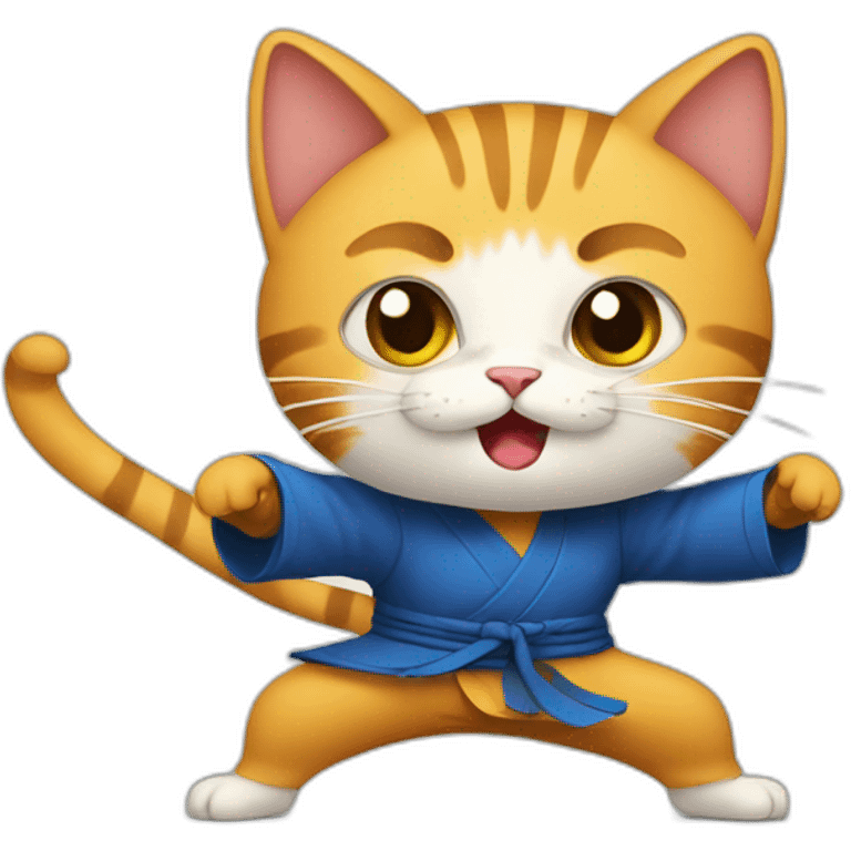 cat doing kungfu emoji