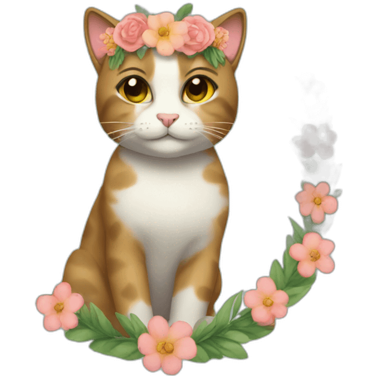 Cat with a flower crown emoji