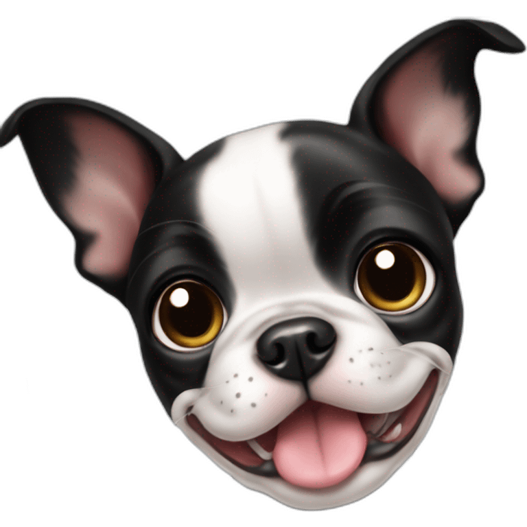 cute girl boston terrier puppy emoji