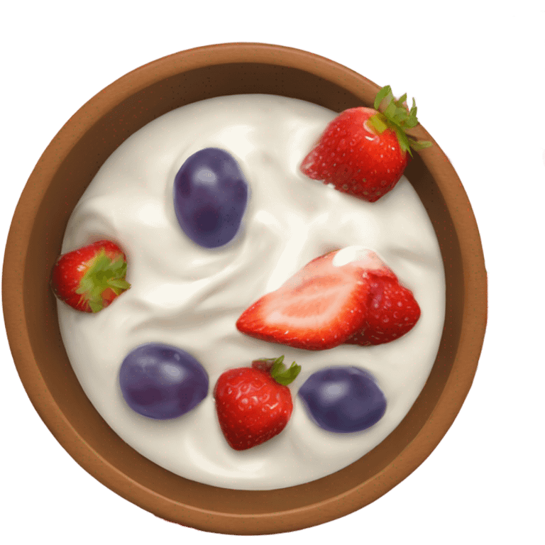 yoghurt bowl with grapes and strawberries  emoji