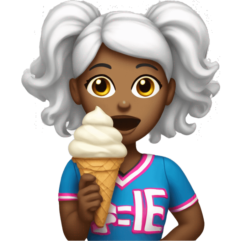 Cheerleader eating ice cream  emoji