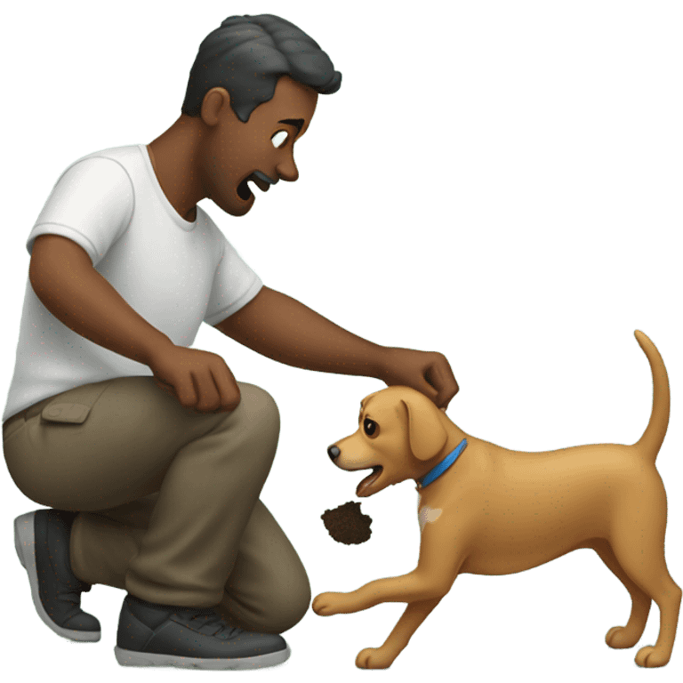 Man picking up dog poo emoji