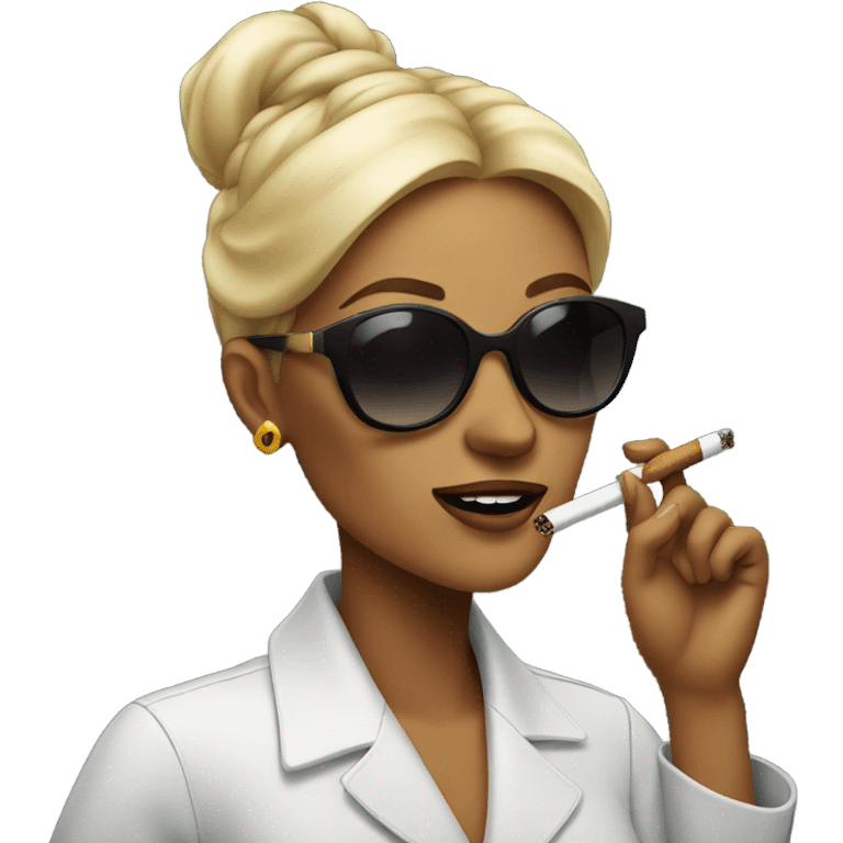 woman with sunglasses smoking  emoji