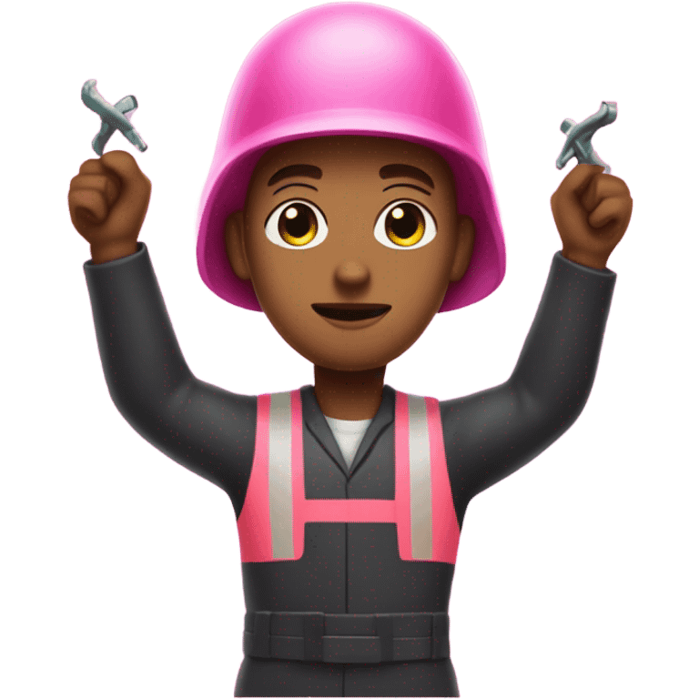 squid game pink worker with X arms  emoji