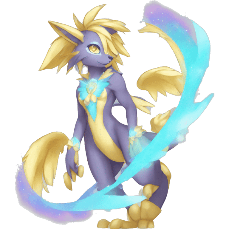 Anthro Sona Colorful Godly Celestial Shiny Fakemon Full Body emoji