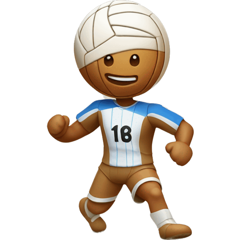 Ginger bread man playing volleyball  emoji