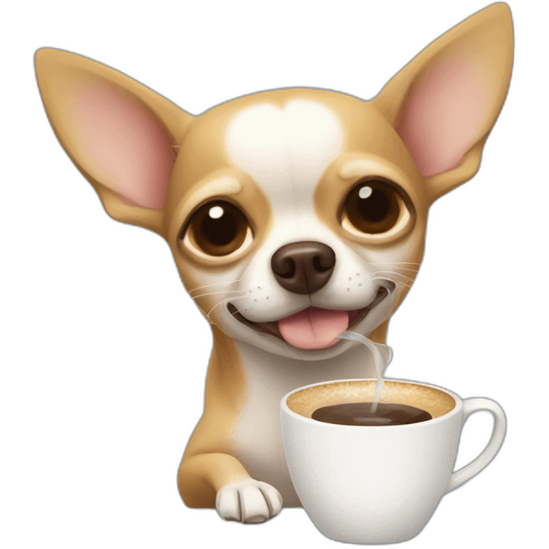 chihuahua drinks coffee and seems sleepy emoji