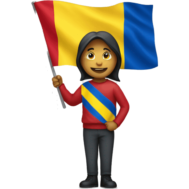 A person holding Romanian flag emoji