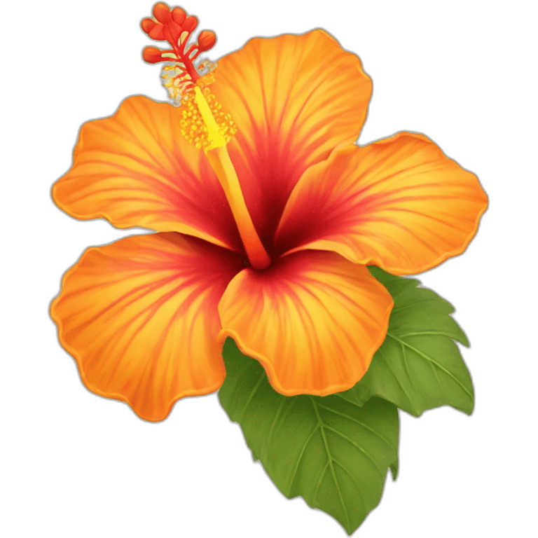 orange and yellow hibiscus emoji