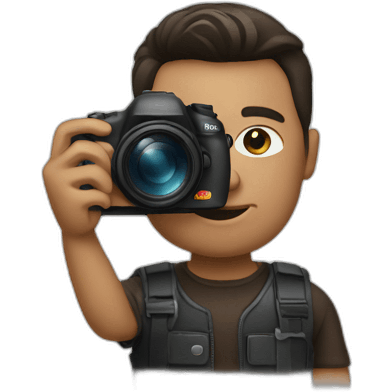 Photographer with dark brown hair emoji