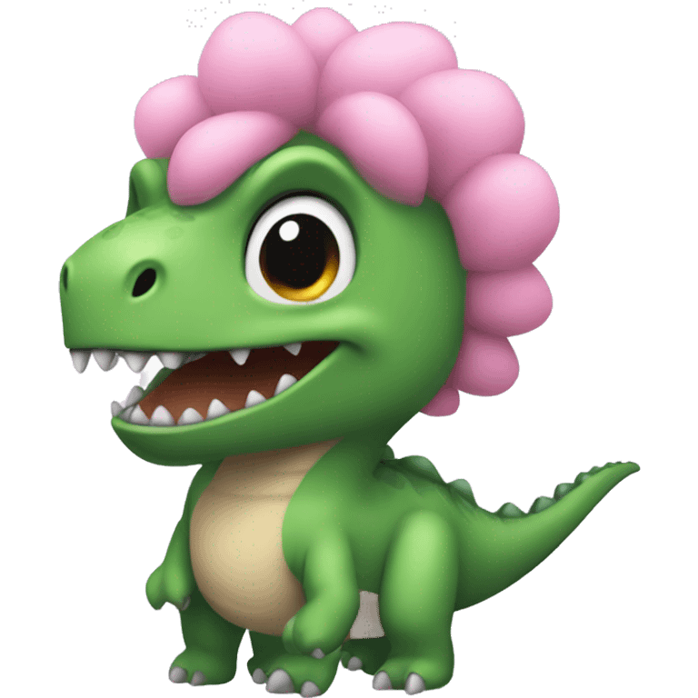 Dinosaur wearing a tutu and is pretty emoji