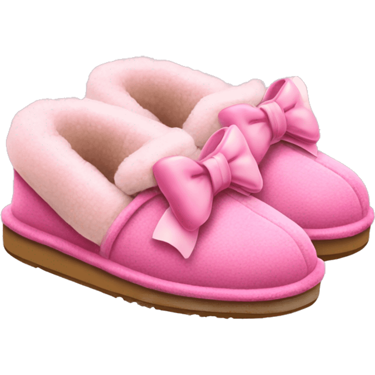 Pink ugg slippers with a bow emoji