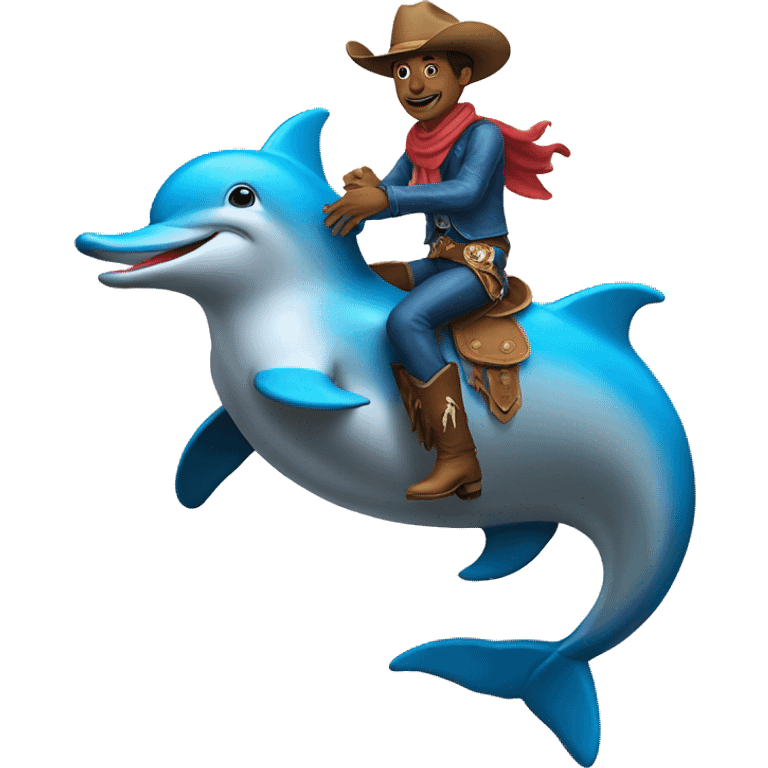 Cowboy riding a dolphin  emoji