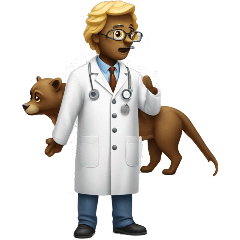 animal scientist with big question mark emoji