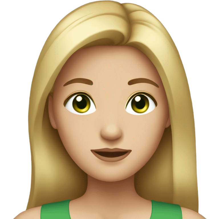 Lady with blonde brown hair and green eyes emoji