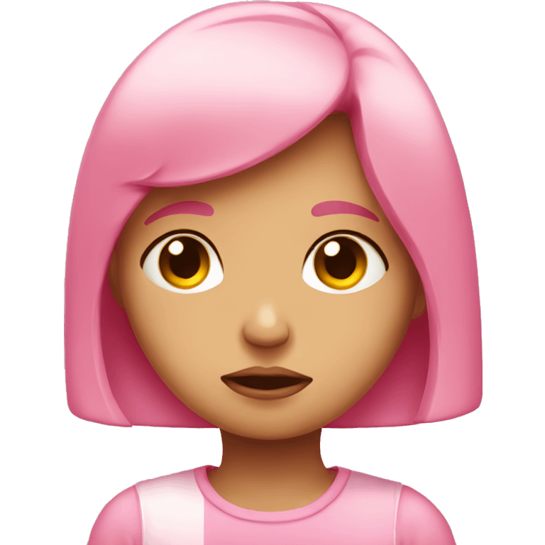 Sad pink girl emoji