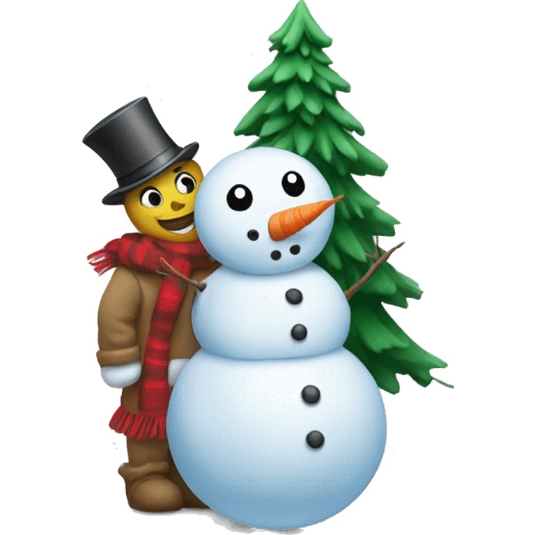 Snowman and Christmastree emoji