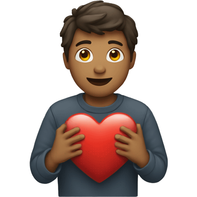 person holding heart emoji