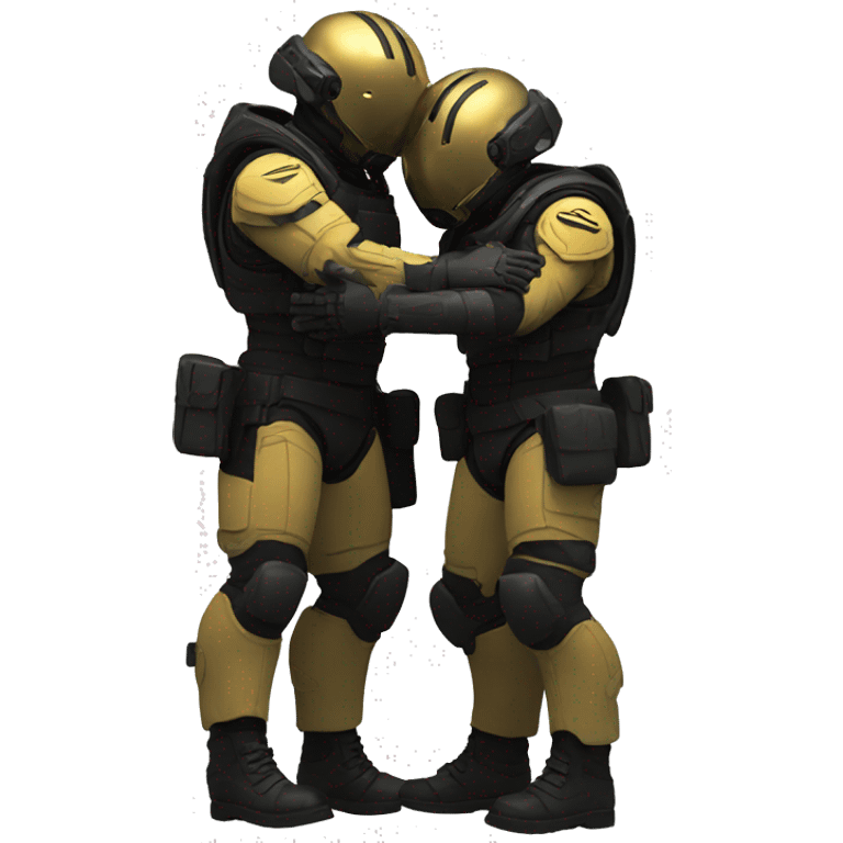 2 helldivers hug each other emoji