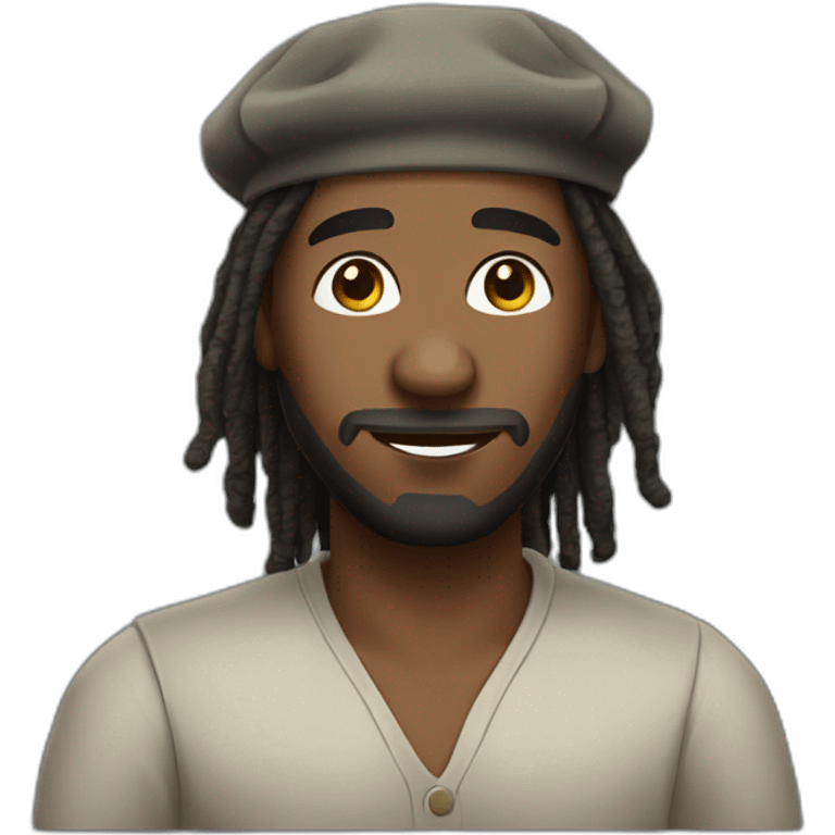 A black man with dread locks wearing a kippa emoji