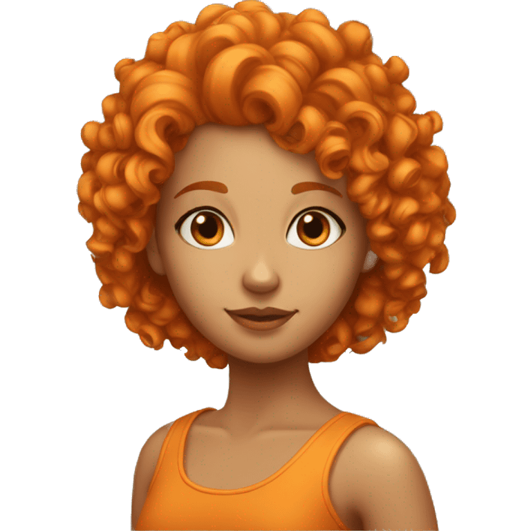 A beautiful tall curly orange head girl emoji