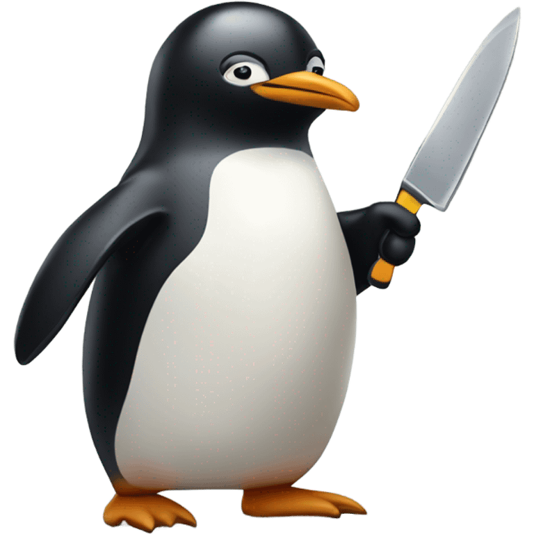 Penguin with knife emoji