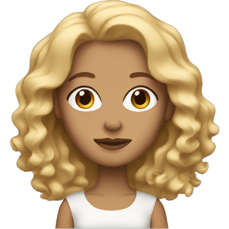 Blonde woman with wavy hair emoji