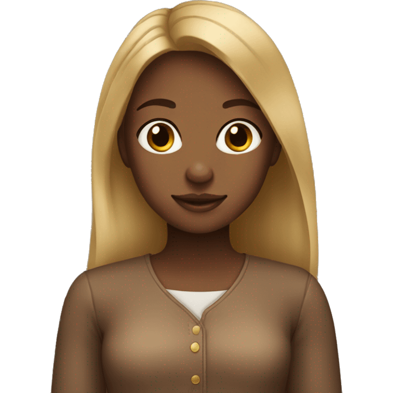 Dark blond girl with brown horse emoji