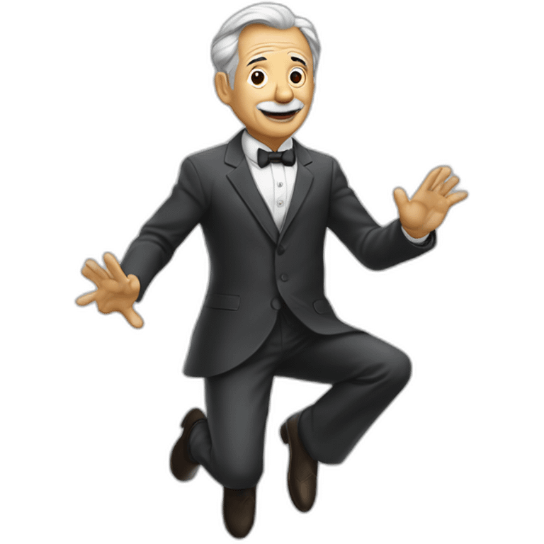 Oldman with Suit Levitating emoji